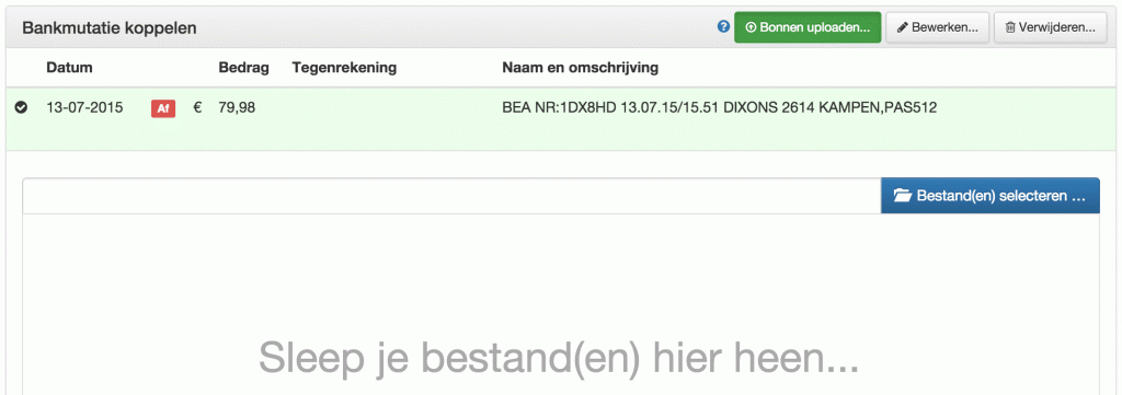 bankmutaties koppelen in moneymonk
